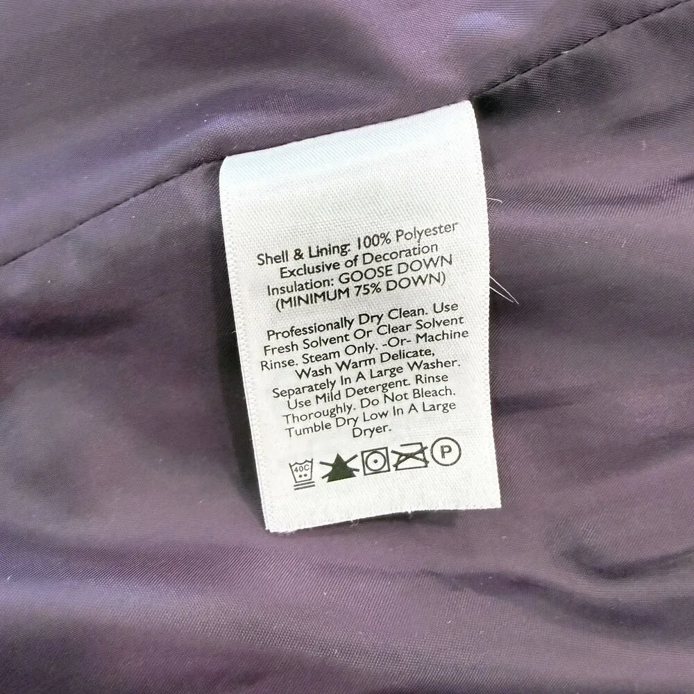 Eddie Bauer Women's Goose Down Diamond Puffer Winter Coat Waist Length Size M